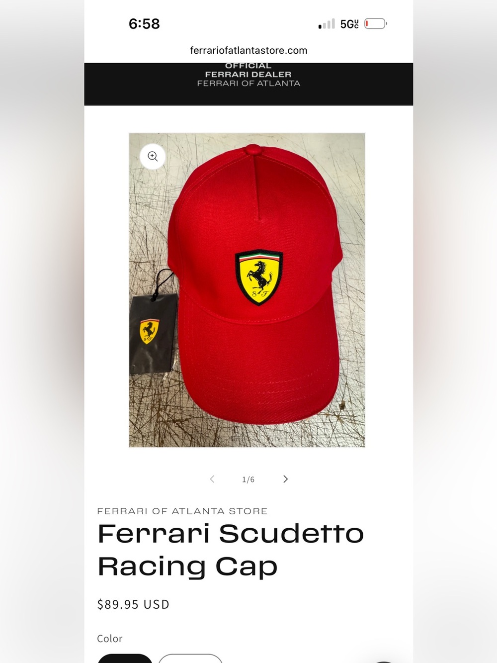 Ferrari Scudetto Racing Cap